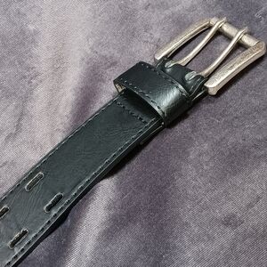 Women's /Unisex Retro Black Leather Belt Size 40/42